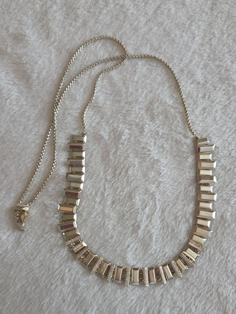 Kendra Scott Gold Faceted Bar Necklace with Pavé Accents